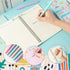 Axolotl Sticky Note A5 Notebooks Pens Stationery Set - Axolotl Self-Stick Notes Pads Spiral Notebooks Black Gel Ballpoint Pens Back to School Offi...