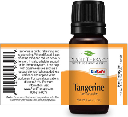 Plant Therapy Tangerine Essential Oil 10 mL (1/3 oz) 100% Pure, Undiluted, Therapeutic Grade...