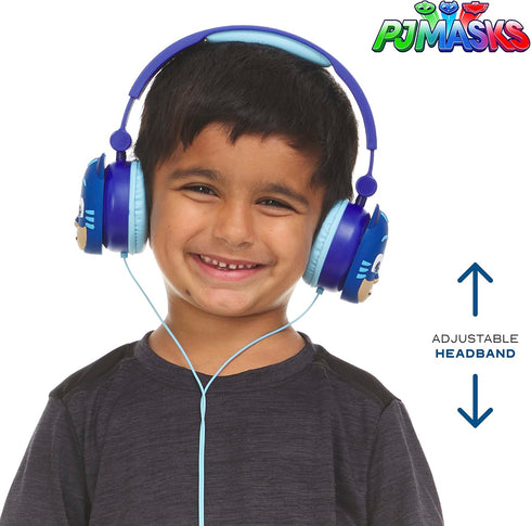 PJ Masks Over-Ear Headphones for Kids - Adjustable Headband, Stereo Sound, Tangle-Free Cable, Volume Control, and 3.5mm Jack - Perfect for School,...
