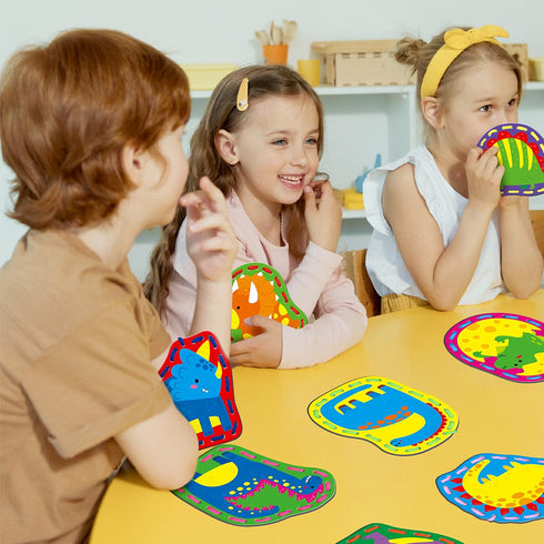 9 Pieces Kids Lacing Cards, Double Sided Sewing Cards in 9 Dinosaurs with 9 Colorful Laces, Imagination Development Lacing Toys Games for Children...