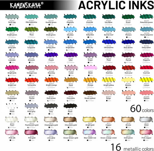 KAMENSKAYA Acrylic Inks for Artists - Magenta Acrylic Ink, 3.38 Fl Oz (100 ml)...