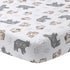 Lambs & Ivy Woodland Forest Animals White/Gray Cotton Fitted Mini Crib Sheet...