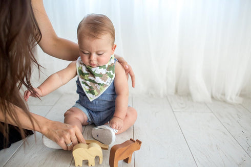 Copper Pearl Baby Bandana Drool Bibs for Drooling and Teething 4 Pack Gift Set for Boys “Safari Set...
