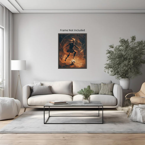 Posterizer 1 pcs-abstract Football-soccer player dribbling poster -2-Sports & Hobby Art Gifts for sports fans Decor for Home & Office- unframed wa...