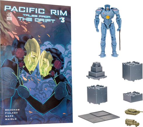 Pacific Rim McFarlane Toys Gipsy Danger (Jaeger) 4" Scale Figure Playset with Comic...