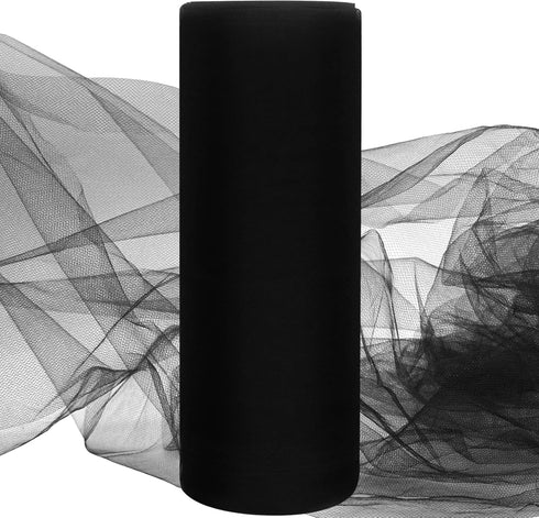 IONTACH Black Tulle Fabric Rolls 54 Inch by 40 Yards Fabric Tulle Bolt for Wedding Decorations DIY Black Tutu Baby Shower Table Skirt Ceiling Deco...