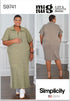 Simplicity Women's Collared Knit Dress Sewing Pattern Packet by Mimi G Style, Code S9740, Sizes 30W-32W-34W-36W-38W, Multicolor...