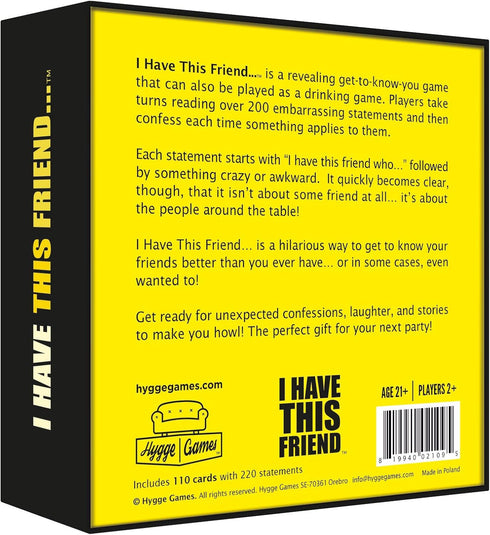 Hygge Games I Have This Friend - The Party Game for Normal People with Seriously Messed up Friends , Black...