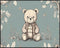 Posterizer 1 pcs- Cute bear cub with a blue background-Art for Animal Lovers-Kids Room Art-Gift for Daughter, Son, Kids-Decor for nursery toddlers...