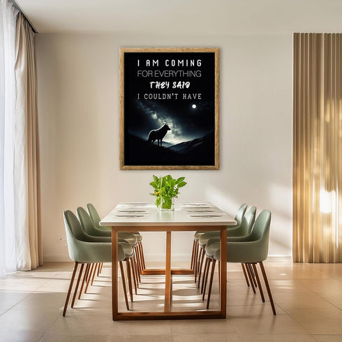 Posterizer 1 pcs-encouraging wolf poster quote-Motivational & Inspirational Art-Gift For Animal Lovers-Living Room Bedroom Decor- UNFRAMED Wall Ar...