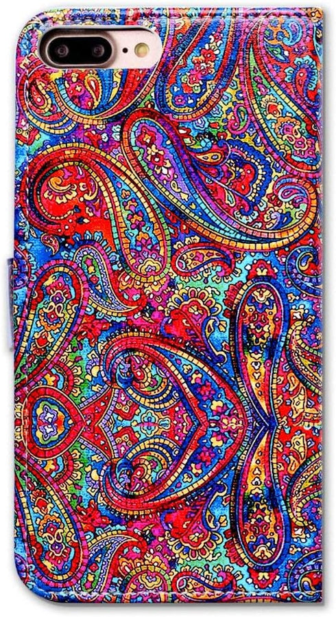 iPhone 8 Plus Case,iPhone 7 Plus Case, Bright Paisley Pattern Card Slot Wallet Leather Cover Case for iPhone 8 Plus/iPhone 7 Plus...