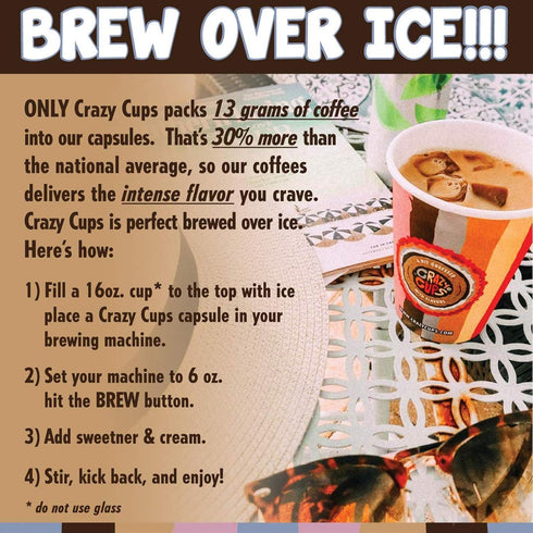 Crazy Cups Flavored Coffee for Keurig K-Cup Machines, Death by Chocolate, Hot or Iced Coffee, 22 Single Serve, Recyclable Pods...