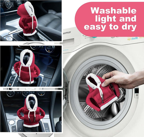 Gear Shift Hoodie Cover, Universal Car Shift Knob Hoodie, Mini Automotive Interior Cute Gadgets, Christmas Car Accessories and Decorations...