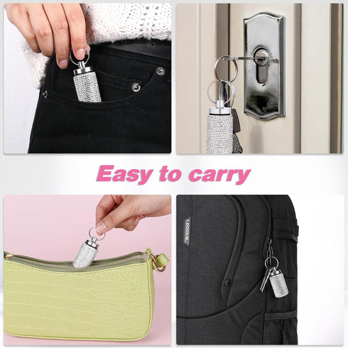 Pill Organizer Stainless Steel Waterproof Pill Holder Box Bling Small Medicine Case Dispenser Bottle Travel Portable Jewelry Ring Holder Keychain ...