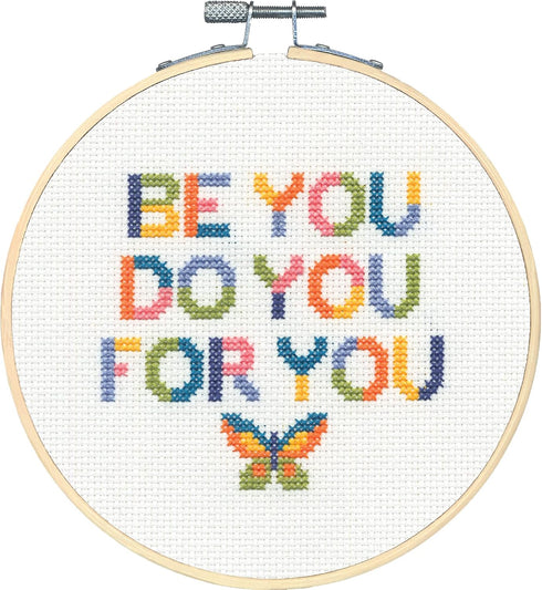 Dimensions 72-76918 Be You Counted Cross Stitch Kit for Beginners, 6" D, 14 Cnt. White Aida, 5pcs...