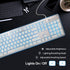 LANGTU LED Computer Keyboard, USB Wired Keyboard for Gaming and Office, All-Metal Panel 104 Keys Quiet Membrane Keyboard with Blue Backlit - L2 Wh...
