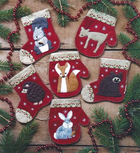 RACHEL'S OF GREENFIELD Felt Ornament KIT, Christmas Critters...