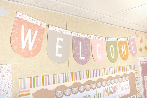 Teacher Created Resources Terrazzo Tones Welcome Bunting Bulletin Board (TCR7200)...