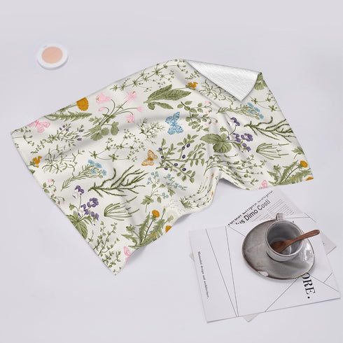 Spring Floral kitchen towels decorative Set of 2, Summer Flower Dish Towels Hand Towels for Kitchen Decor, Absorbent Drying Dish Cloth, Cute Natur...