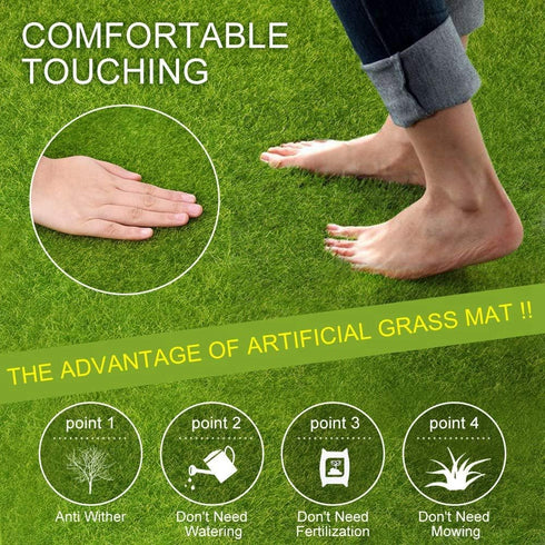 LAVEN Artificial Grass Turf Lawn, Lawn Decoration, Synthetic Miniature Garden Ornament DIY Craft Pot Artificial Lawn Grass Plastic(15 * 15cm)...