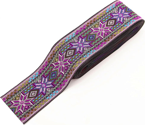 Jacquard Ribbon 5 Yards Embroidered Woven Trim for Sewing DIY Crafts, Clothing Accessories Decoration...