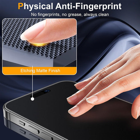 2 Pack Matte Glass Screen Protector for iPhone 15 Pro Max 6.7-inch 2023 with Easy Installation Frame, Anti-Glare Anti-Fingerprint, No Dazzling, 9H...