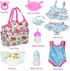 UNICORN ELEMENT 8 Pcs Baby Doll Clothes and Accessories, Baby Doll Feeding and Caring Set with Baby Doll Diaper Bag, Clothes, Diapers, Bottles, Pa...