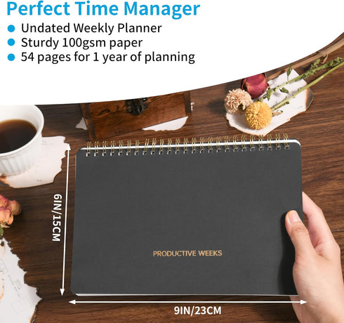 Weekly Calendar Planner Notepad?Office Productivity Business Planner?Work Organizer Checklist Notebook, 2024 Planner Weekly And Monthly Premium Pa...