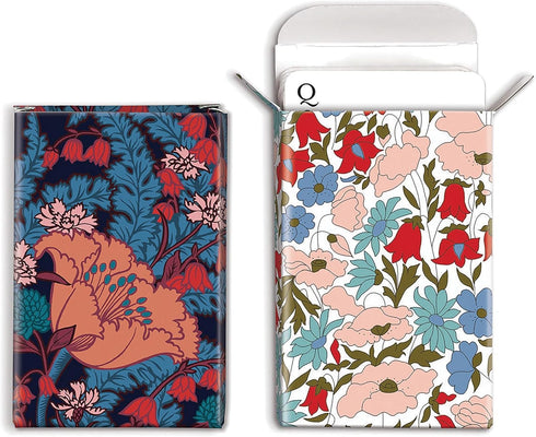 Galison Liberty Floral Playing Card Set from 2 Standard Size Playing Card Decks with Unique Floral Artwork, Sturdy Exterior Drawer Box with Foil-S...