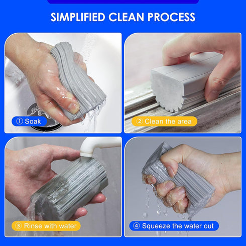 6 Pack Damp Clean Duster Sponge, Sponge Cleaning Brush, Reusable Sponge, Duster for Cleaning Blinds, Glass, Baseboards,Vents, Railings, Mirrors, W...