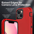 for iphone 13 Mini Case, Military Grade 3 in 1 Heavy Duty Shockproof/Drop Proof/Dust Proof Case with 2Pcs Tempered Glass Screen Protector (Red/Bla...