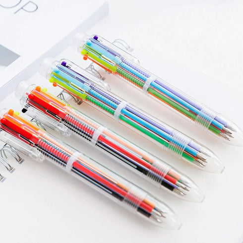 Ballpoint Pens 24 PCS 0.5mm 6-in-1 Multicolor Ballpoint Pens School Supplies Birthday Party Favors Gifts for Kids Students...