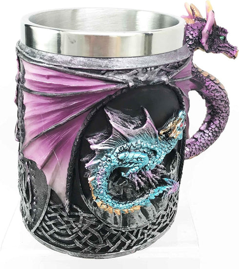 Ebros Myths And Legends The Conception Of Blue Fire Beowulf Purple Dragon Beer Stein Tankard Coffee Cup Mug Great Gift For Dragon Lovers Party Hos...