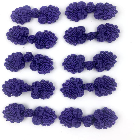 10Pairs Chinese Frogs Button Closures Hook & Eye Fastener, Chinese Closure Buttons for Sewing Cheongsam Bridal Costumes DIY Home Decor 60 x20mm Da...