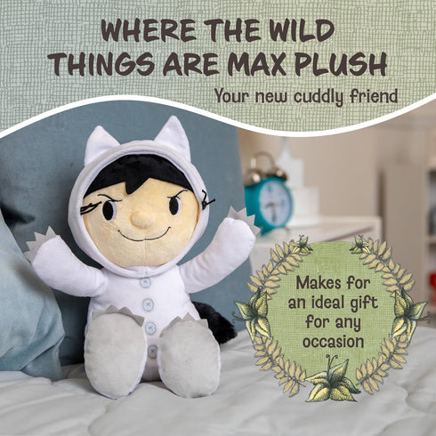 KIDS PREFERRED Where The Wild Things are Plush 14 Inch Max Stuffed Animal with Crinkle Feet, Bean Filled Bottom, and Removable Hood...