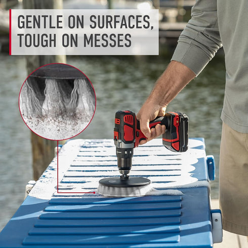 Hoover 6" Soft Bristle Cleaning Brush, Gentle Cleaning Brush for Whole-Home Cleaning, Drill and ONEPWR Cordless Scrubber Compatible, AH86100, Whit...