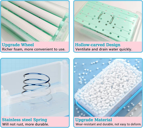 LELEMON Soap Dish with Drain Multifunctional Soap Dish Soap Cleaning Storage Foaming Box for Home Bathroom Kitchen Keep Soap Dry& Easy to Clean...