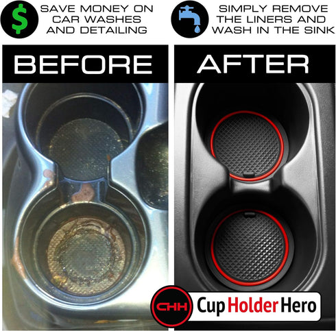 CupHolderHero fits Ford Ranger Accessories 2019-2023 Premium Custom Interior Non-Slip Anti Dust Cup Holder Inserts, Center Console Liner Mats,13pc...