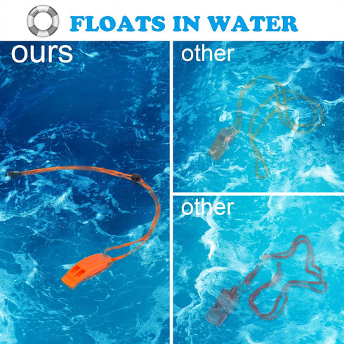 Emergency Whistle, Super Loud Floating Whistle with Lanyard, Ideal for Boating, Swimming, Kayaking, Water Survival, Hiking, Camping, Climbing...