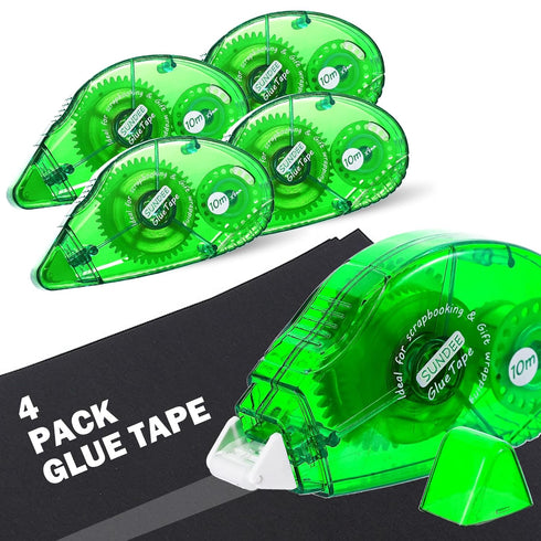 Double Sided Adhesive Scrapbook Runner Tape Roller,4 Packs Permanent Adhesive Dots Roller Applicator,Power Mini Glue Tape for Smooth Application, ...