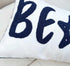 Nautical Style Embroidered Beach Throw Pillow Cover, White, 20" x 12"...