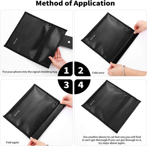 Faraday Bag, Signal Isolation Bag for Phones, Fireproof Shield Pouch, Prevents Hacking,Tracking,and NFC/WiFi/Bluetooth for Tablets, Phones, Key Fo...