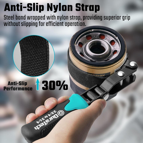 DURATECH Anti-Slip Small Swivel Oil Filter Wrench, Oil Filter Removal Tool Fits Filters 2-3/4" to 3-1/4", Perfect for Car Repair Tools...