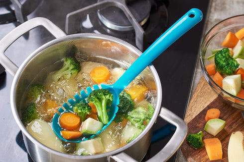 Slotted Serving Spoons - Set of 2, Heat-Resistant - Ideal for Draining and Serving Vegetables, Pasta, and More - Dishwasher Safe and Made in the U...