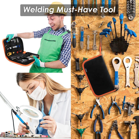 Soldering Iron Kit Electronics, 60W Adjustable Temperature Welding Tool, 5pcs Soldering Tips, Desoldering Pump, Soldering Iron Stand, Tweezers...