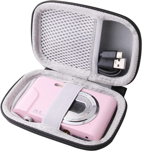 WERJIA Kids Camera Case for Lecran/Kodak PIXPRO Friendly Zoom FZ55/FZ53/ FZ43/FZ45 Digital Camera and More Brands Kids Camera (Pink)...