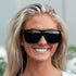 ShadyVEU Oversized Super Dark Lens Square Sunglasses Flat Top Large Black Out Shades for Migraines, Light Sensitivity...