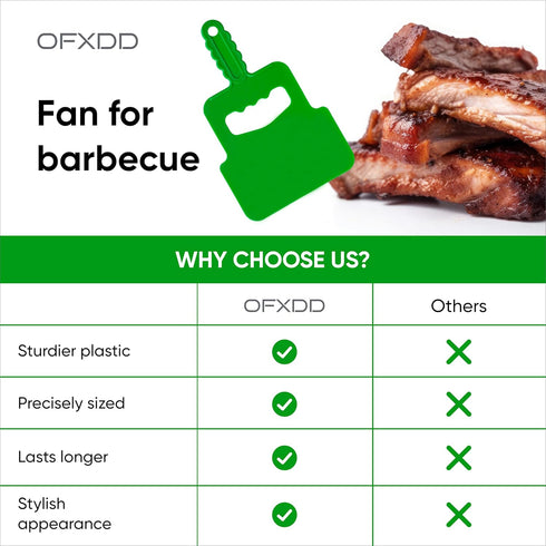 Barbecue Hand Fan - Plastic Manual Grill Fan - Supporting Tool for Flame - Fan Hand for BBQ, Picnic, Camping, Outdoor Cooking...