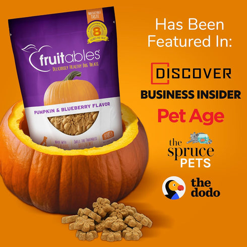 Fruitables Baked Dog Treats – Healthy Low Calorie , Free of Wheat, Corn and Soy – Pumpkin and Blueberry – 12 Ounces...