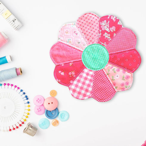 English Paper Piecing Template Set Flower Shape Grandmother's Garden Quilting Kit for Patchwork Beginners on Bags, Blankets, Pillowcases Handmade ...